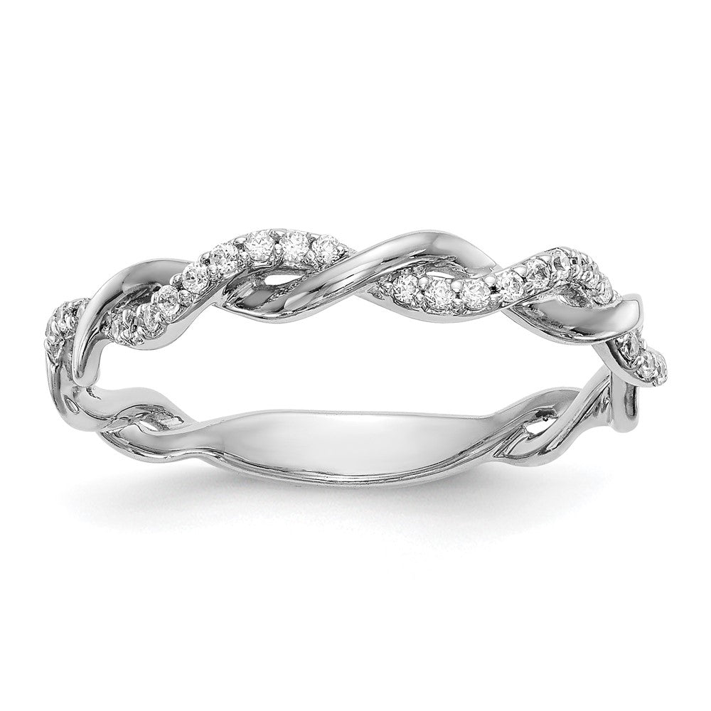 14K Weißgold 0,125 ct. Labor-Diamant VS/SI+ G+ Criss-Cross-Ehering