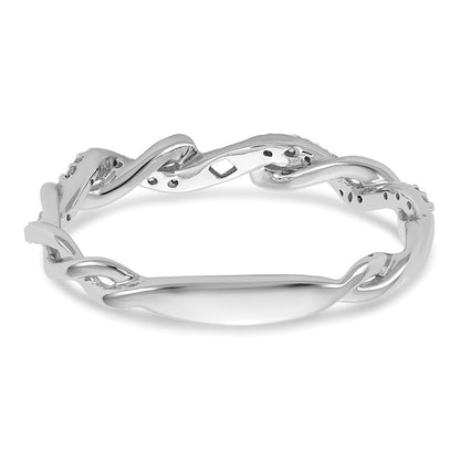 14K Weißgold Verlobungsring mit Peg-Fassung, Criss-Cross-Design und simulierten Diamanten