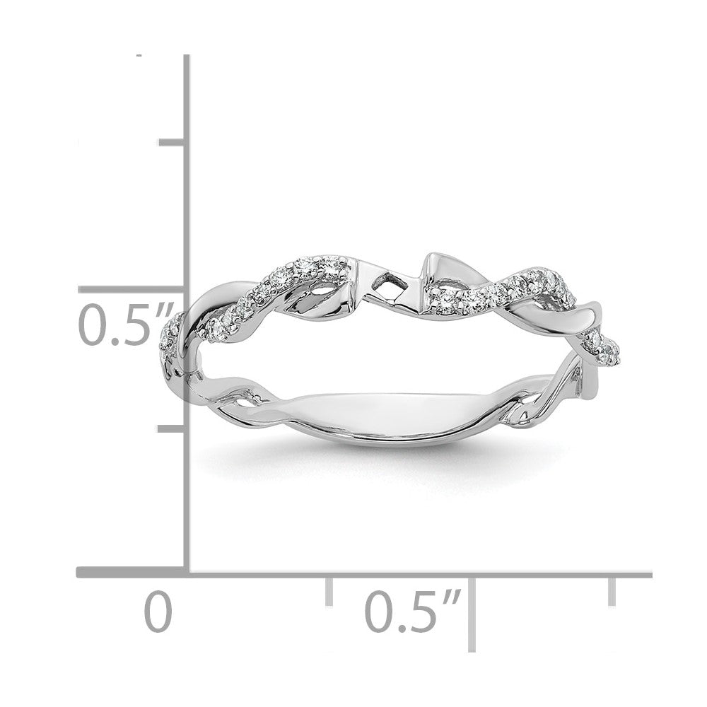 14K Weißgold Verlobungsring mit Peg-Fassung, Criss-Cross-Design und simulierten Diamanten