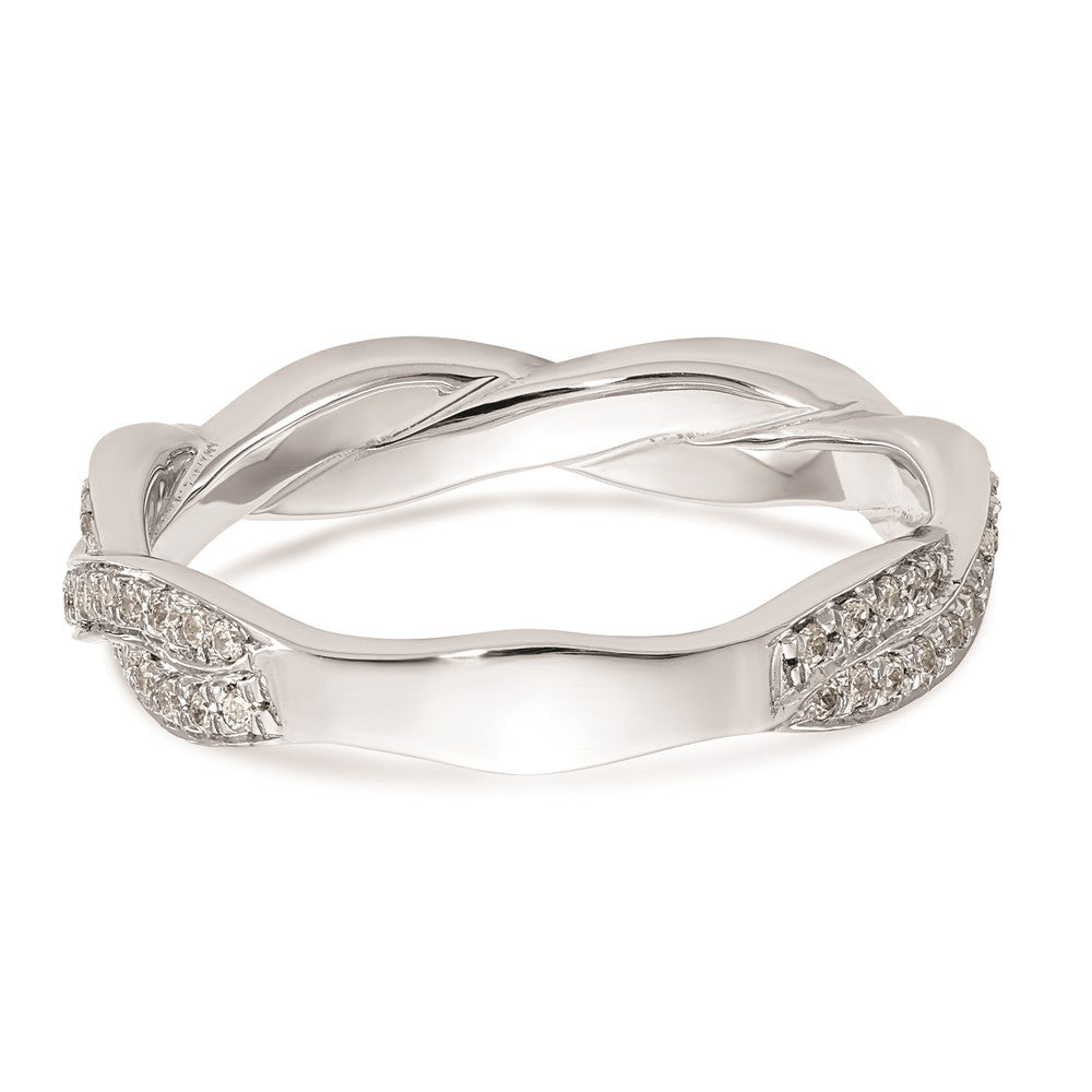 14K Weißgold Ehering mit natürlichen Diamanten