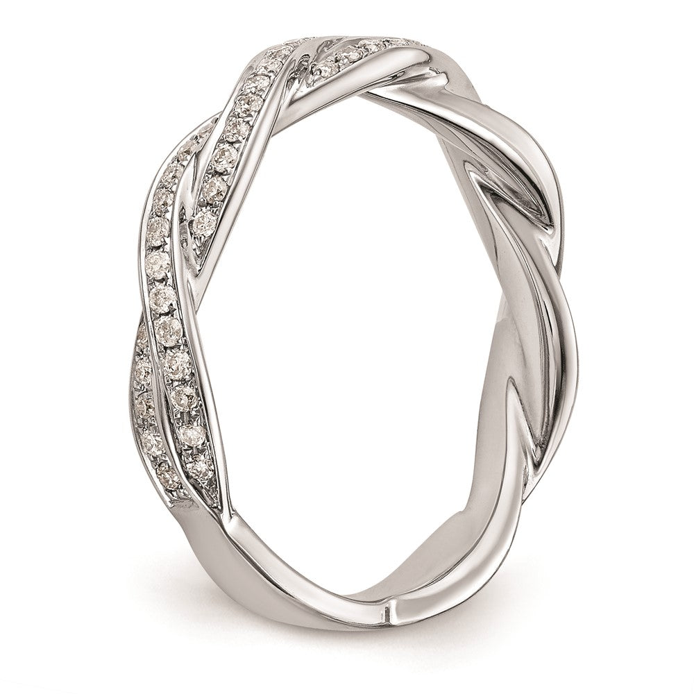 14K Weißgold Ehering mit natürlichen Diamanten
