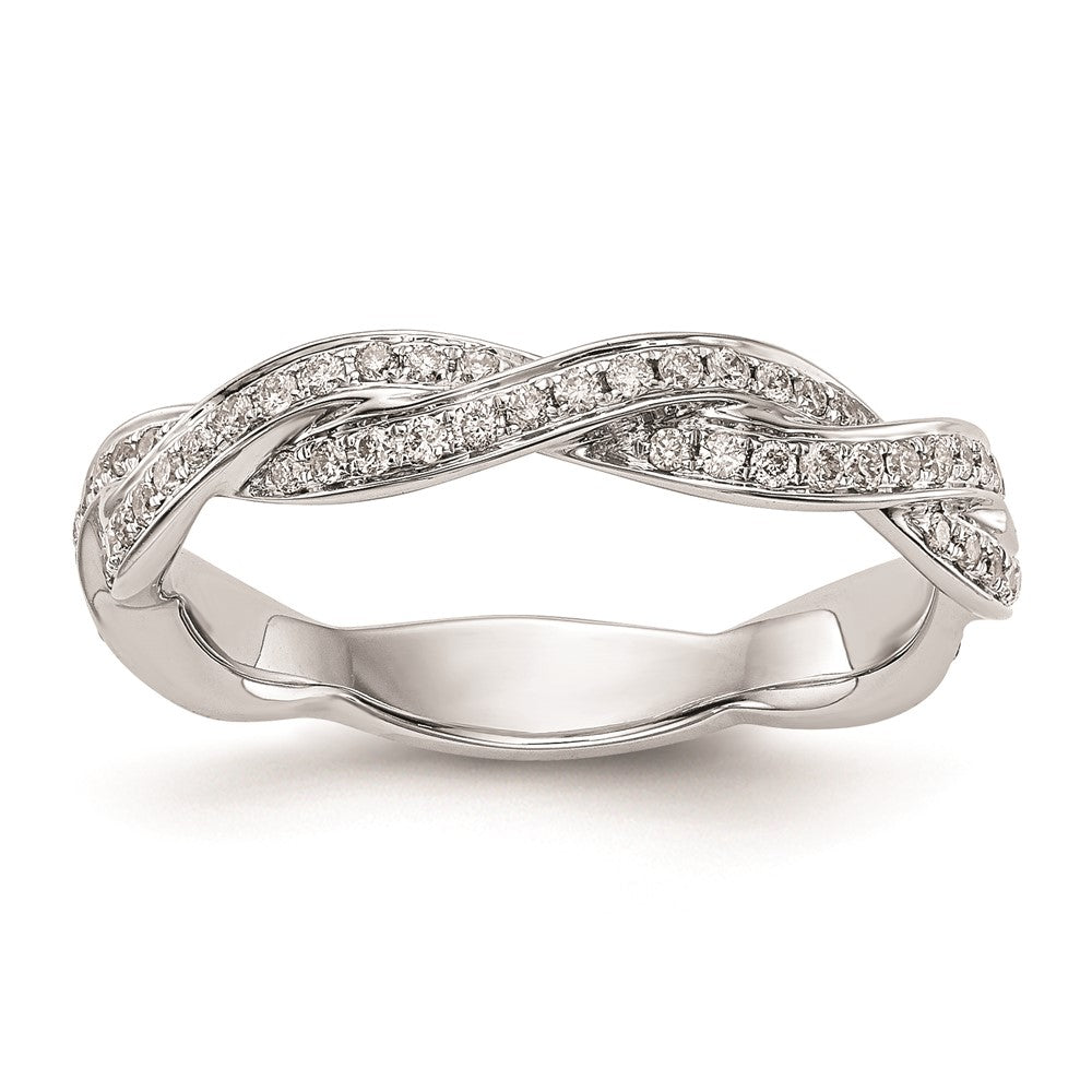 14K Weißgold Ehering mit natürlichen Diamanten