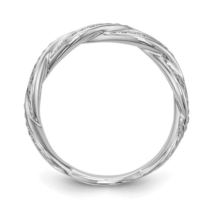 14K Weißgold Ehering mit 0,375 ct. im Kreuz-Design aus laborgezüchteten Diamanten, VS/SI+ G+