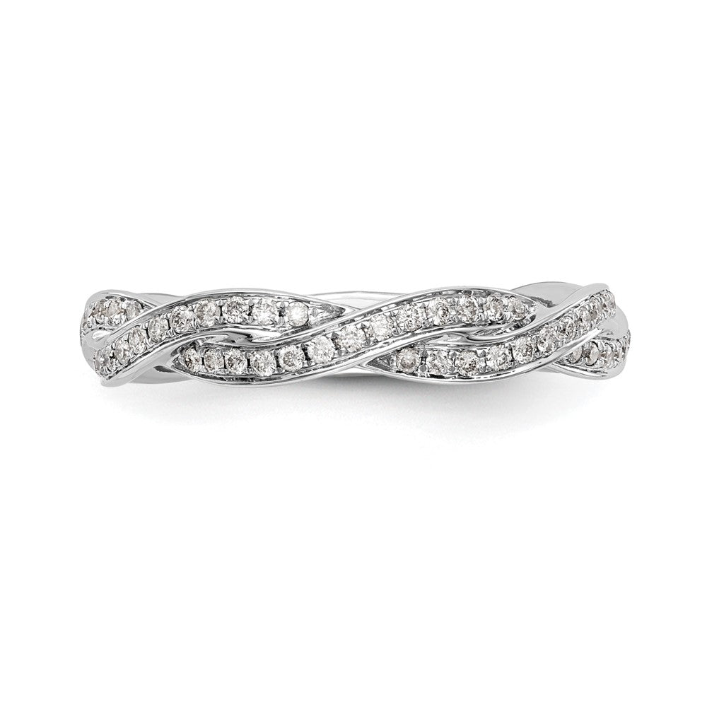 14K Weißgold Ehering mit 0,375 ct. im Kreuz-Design aus laborgezüchteten Diamanten, VS/SI+ G+