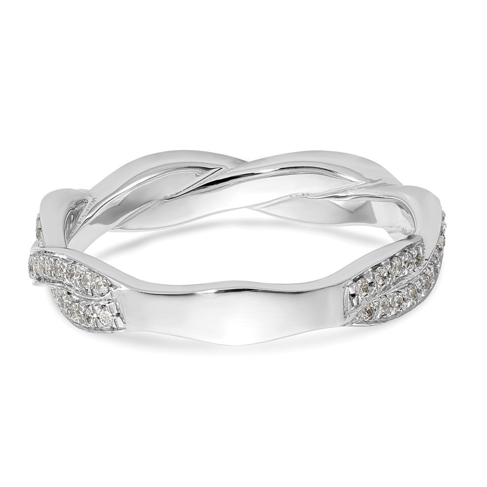 14K Weißgold Ehering mit 0,375 ct. im Kreuz-Design aus laborgezüchteten Diamanten, VS/SI+ G+