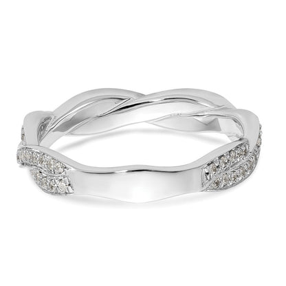 14K Weißgold Ehering mit 0,375 ct. im Kreuz-Design aus laborgezüchteten Diamanten, VS/SI+ G+