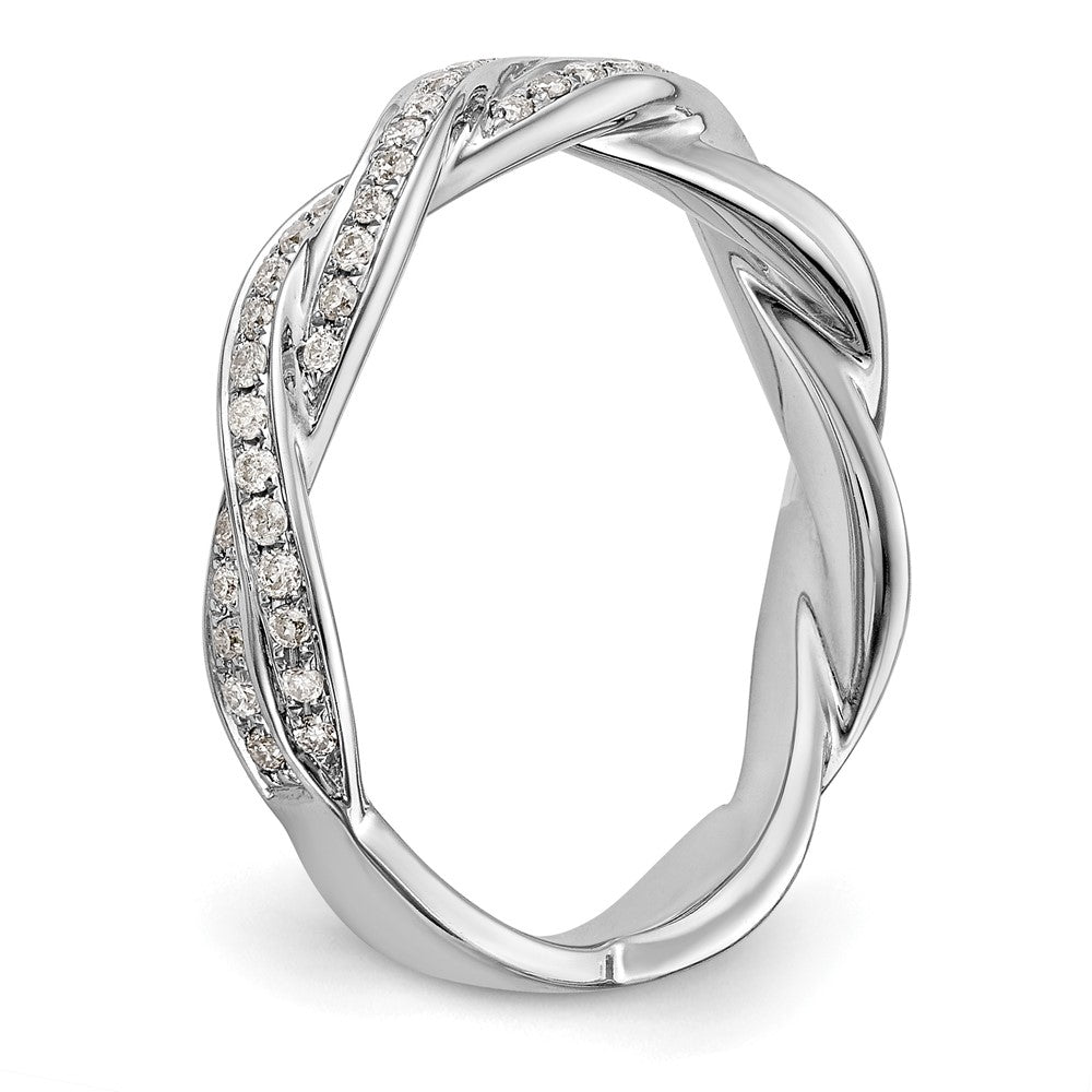 14K Weißgold Ehering mit 0,375 ct. im Kreuz-Design aus laborgezüchteten Diamanten, VS/SI+ G+
