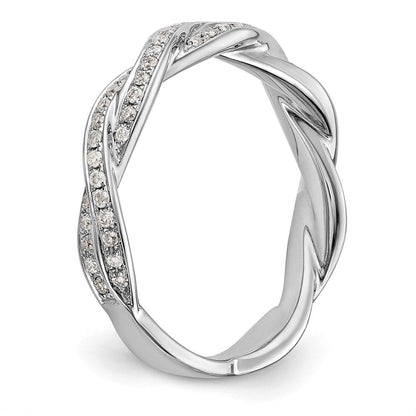 14K Weißgold Ehering mit 0,375 ct. im Kreuz-Design aus laborgezüchteten Diamanten, VS/SI+ G+