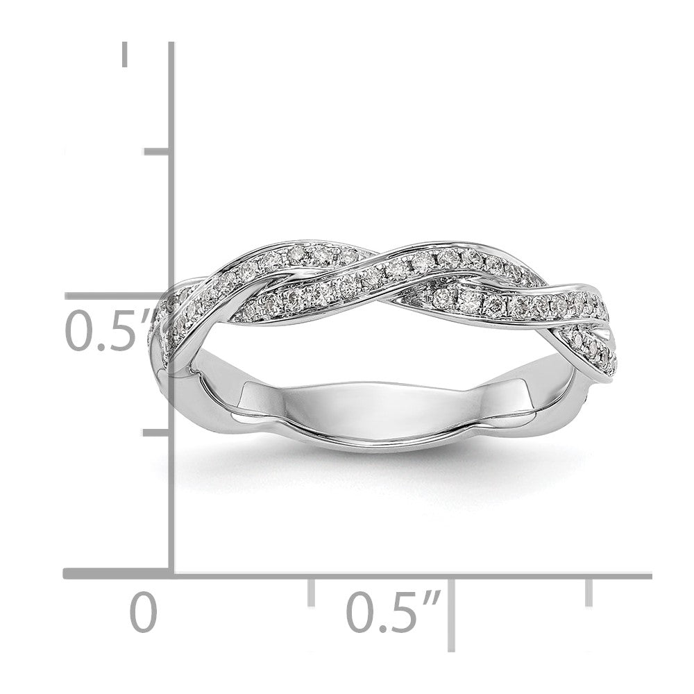 14K Weißgold Ehering mit 0,375 ct. im Kreuz-Design aus laborgezüchteten Diamanten, VS/SI+ G+