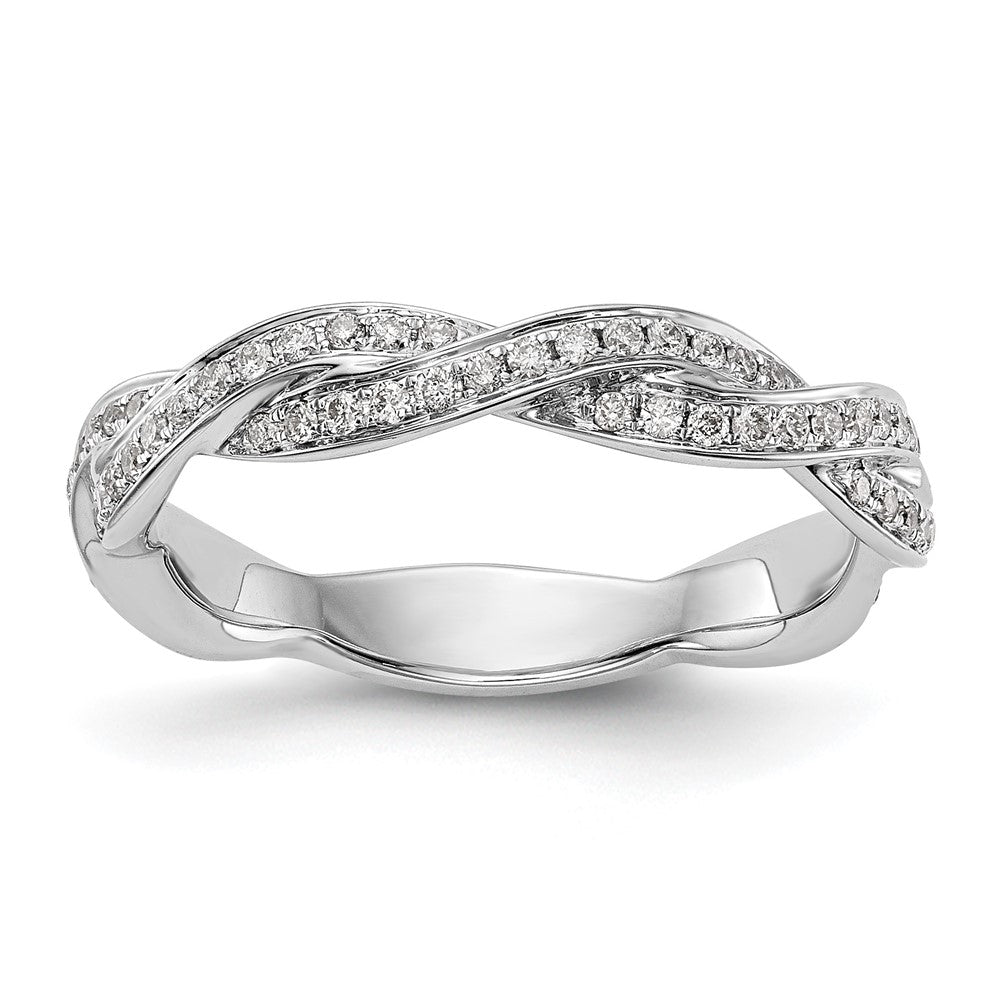 14K Weißgold Ehering mit 0,375 ct. im Kreuz-Design aus laborgezüchteten Diamanten, VS/SI+ G+