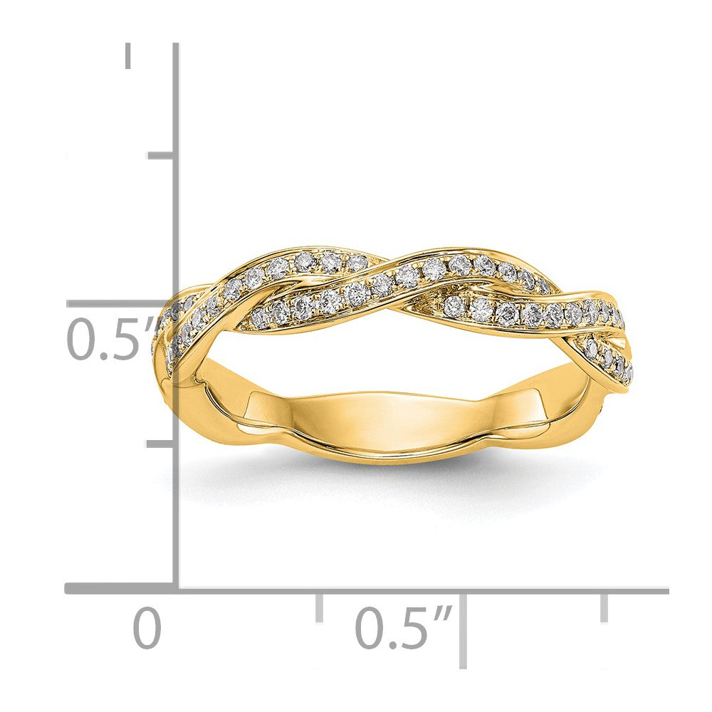 14K Gelbgold Ehering mit echten Diamanten