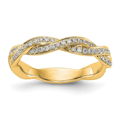 14K Gelbgold Ehering mit echten Diamanten