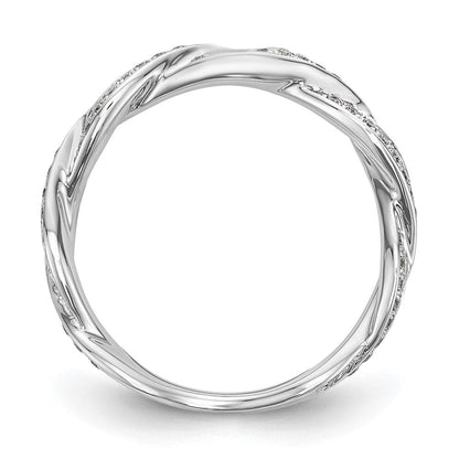 14K Weißgold Verlobungsring mit 0,33 ct. im Peg-Set gefassten, gezüchteten Diamanten im Criss-Cross-Design, VS/SI+ G+