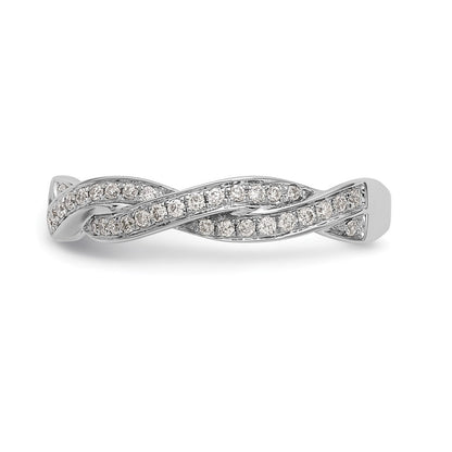 14K Weißgold Verlobungsring mit 0,33 ct. im Peg-Set gefassten, gezüchteten Diamanten im Criss-Cross-Design, VS/SI+ G+