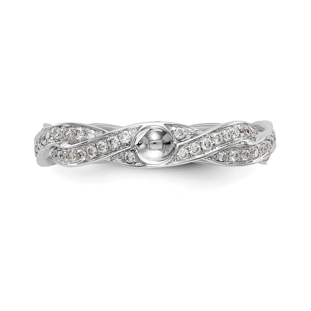 14K Weißgold Verlobungsring mit 0,33 ct. im Peg-Set gefassten, gezüchteten Diamanten im Criss-Cross-Design, VS/SI+ G+