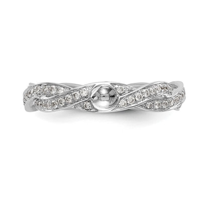 14K Weißgold Verlobungsring mit 0,33 ct. im Peg-Set gefassten, gezüchteten Diamanten im Criss-Cross-Design, VS/SI+ G+