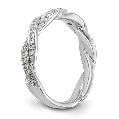 14K Weißgold Verlobungsring mit 0,33 ct. im Peg-Set gefassten, gezüchteten Diamanten im Criss-Cross-Design, VS/SI+ G+