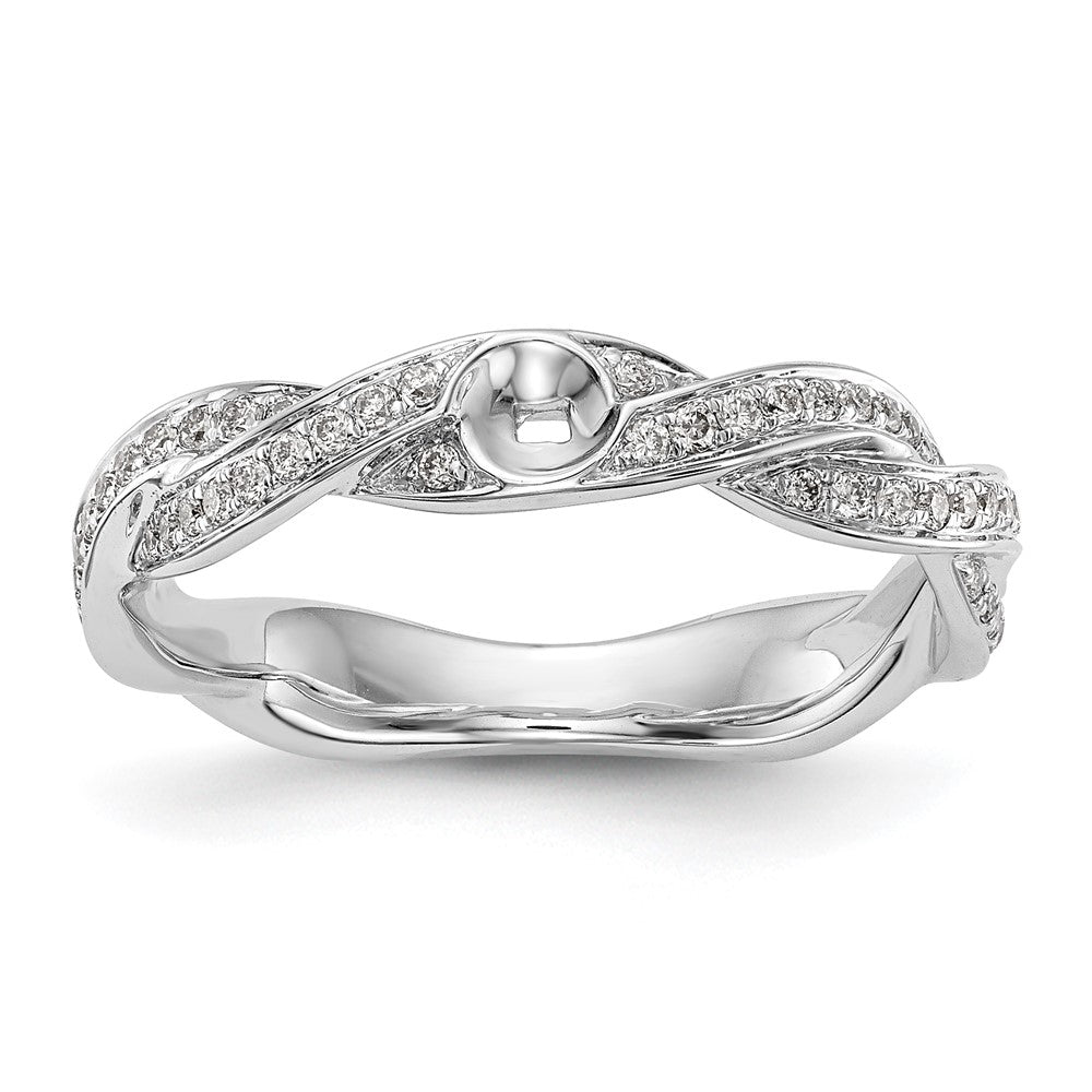 14K Weißgold Verlobungsring mit 0,33 ct. im Peg-Set gefassten, gezüchteten Diamanten im Criss-Cross-Design, VS/SI+ G+