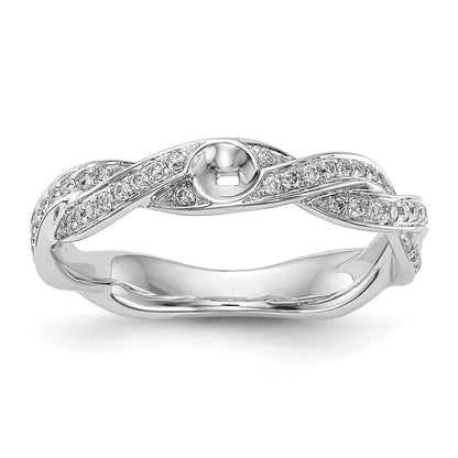 14K Weißgold Verlobungsring mit 0,33 ct. im Peg-Set gefassten, gezüchteten Diamanten im Criss-Cross-Design, VS/SI+ G+