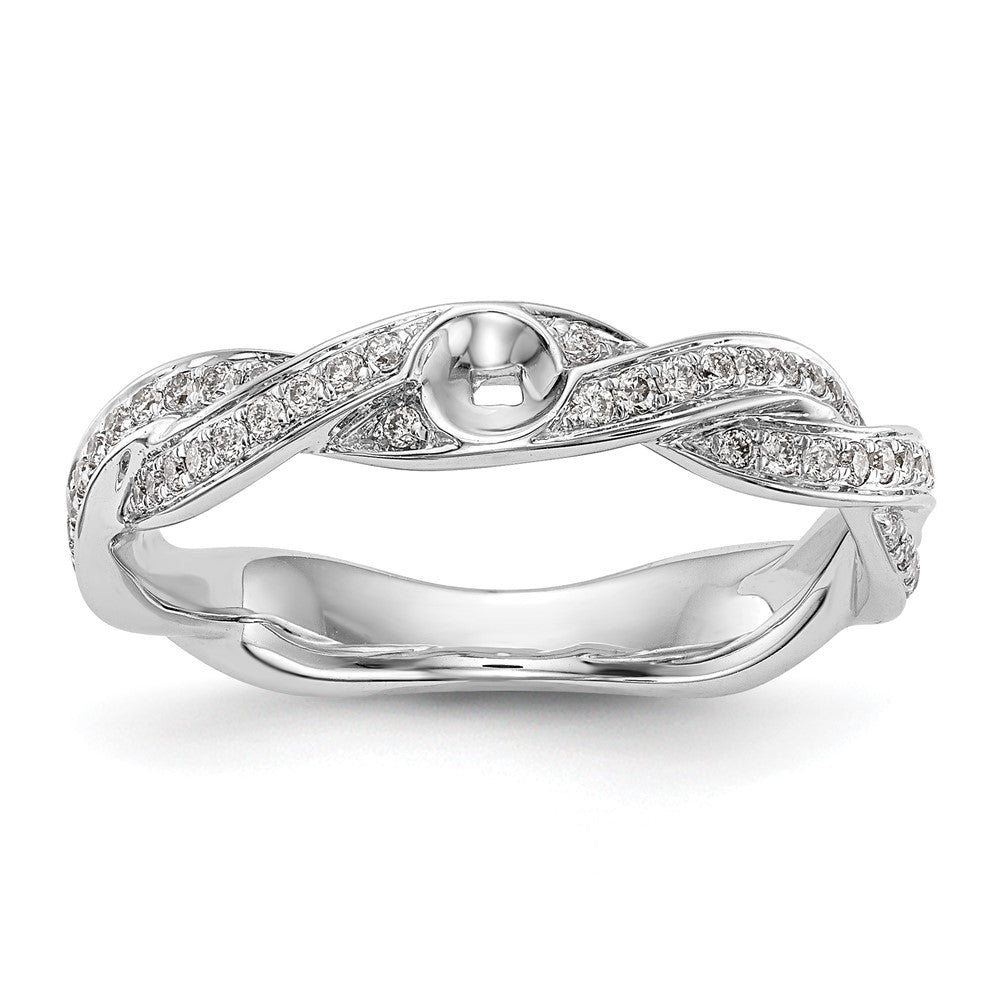 14K Weißgold Verlobungsring mit 0,33 ct. im Peg-Set gefassten, gezüchteten Diamanten im Criss-Cross-Design, VS/SI+ G+