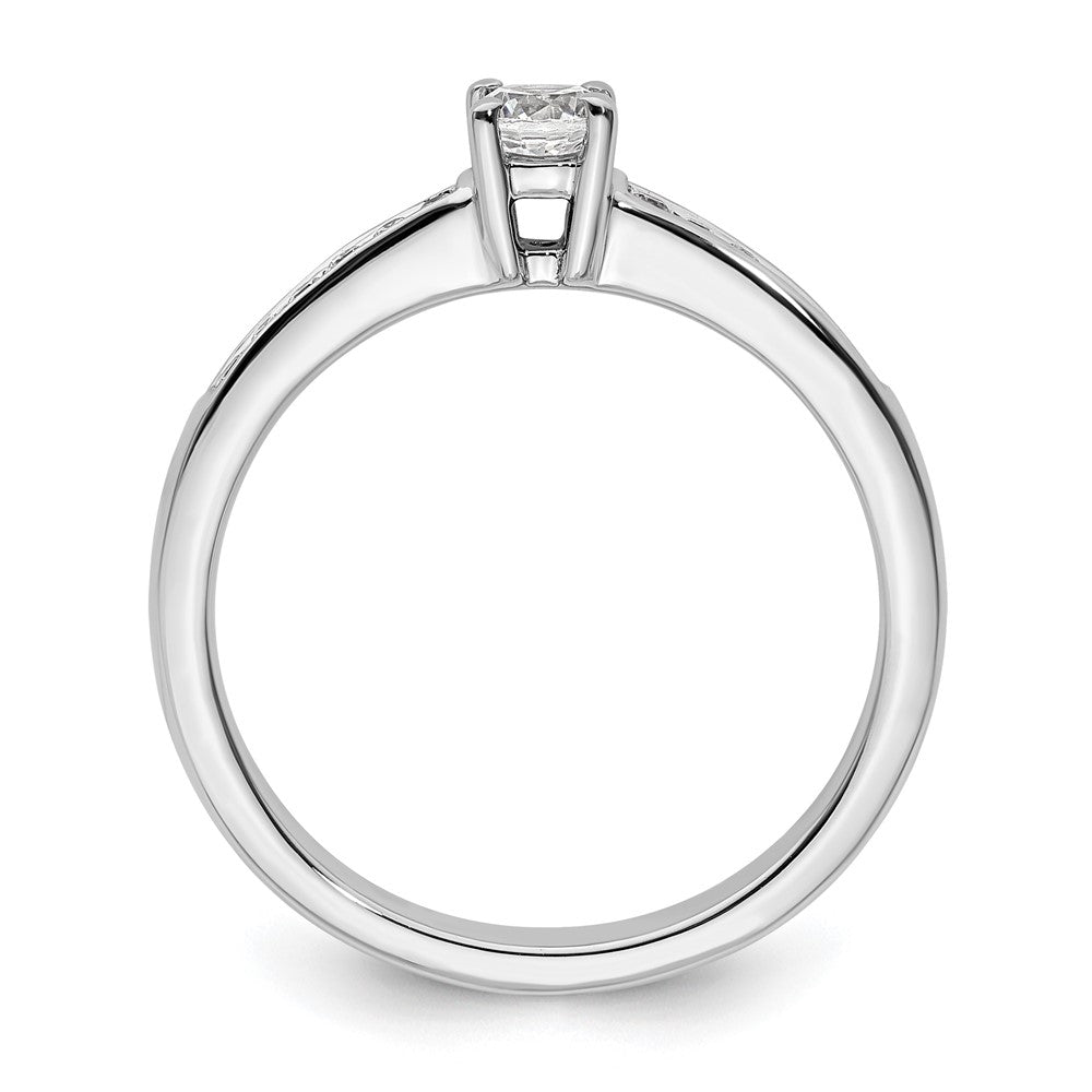 14K Weißgold Verlobungsring mit simuliertem Diamanten