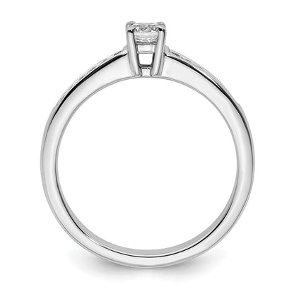 14K Weißgold Verlobungsring mit simuliertem Diamanten