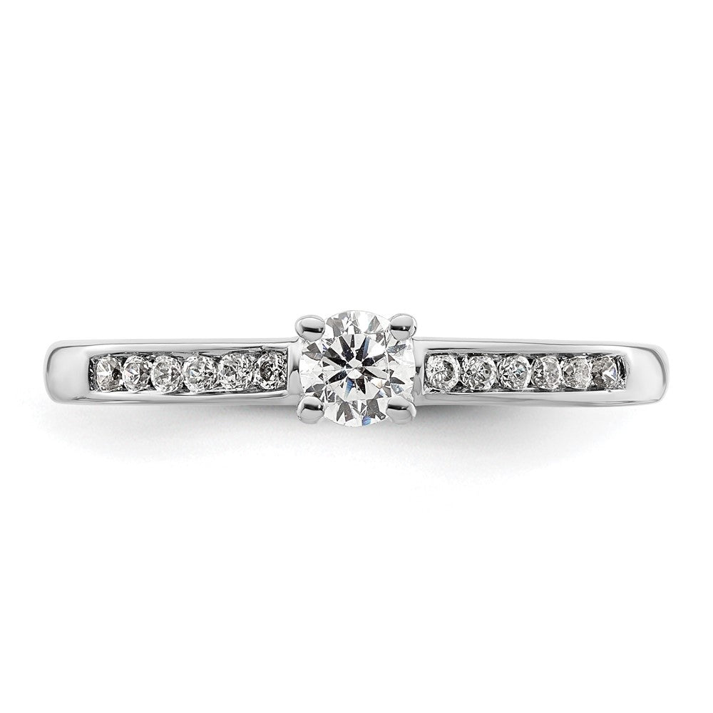 14K Weißgold Verlobungsring mit simuliertem Diamanten