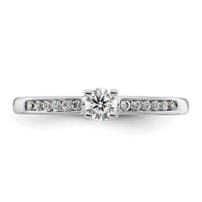14K Weißgold Verlobungsring mit simuliertem Diamanten