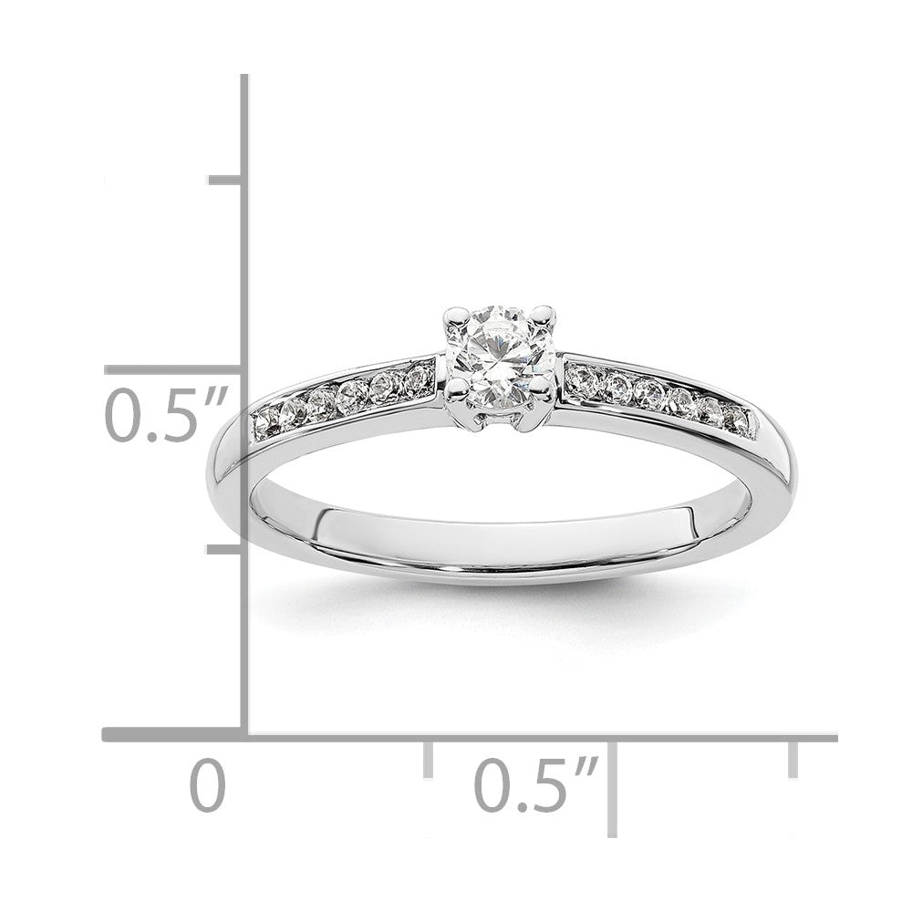 14K Weißgold Verlobungsring mit simuliertem Diamanten