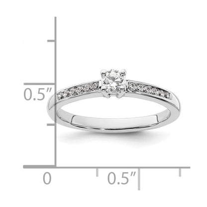 14K Weißgold Verlobungsring mit simuliertem Diamanten