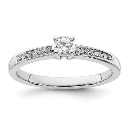 14K Weißgold Verlobungsring mit simuliertem Diamanten