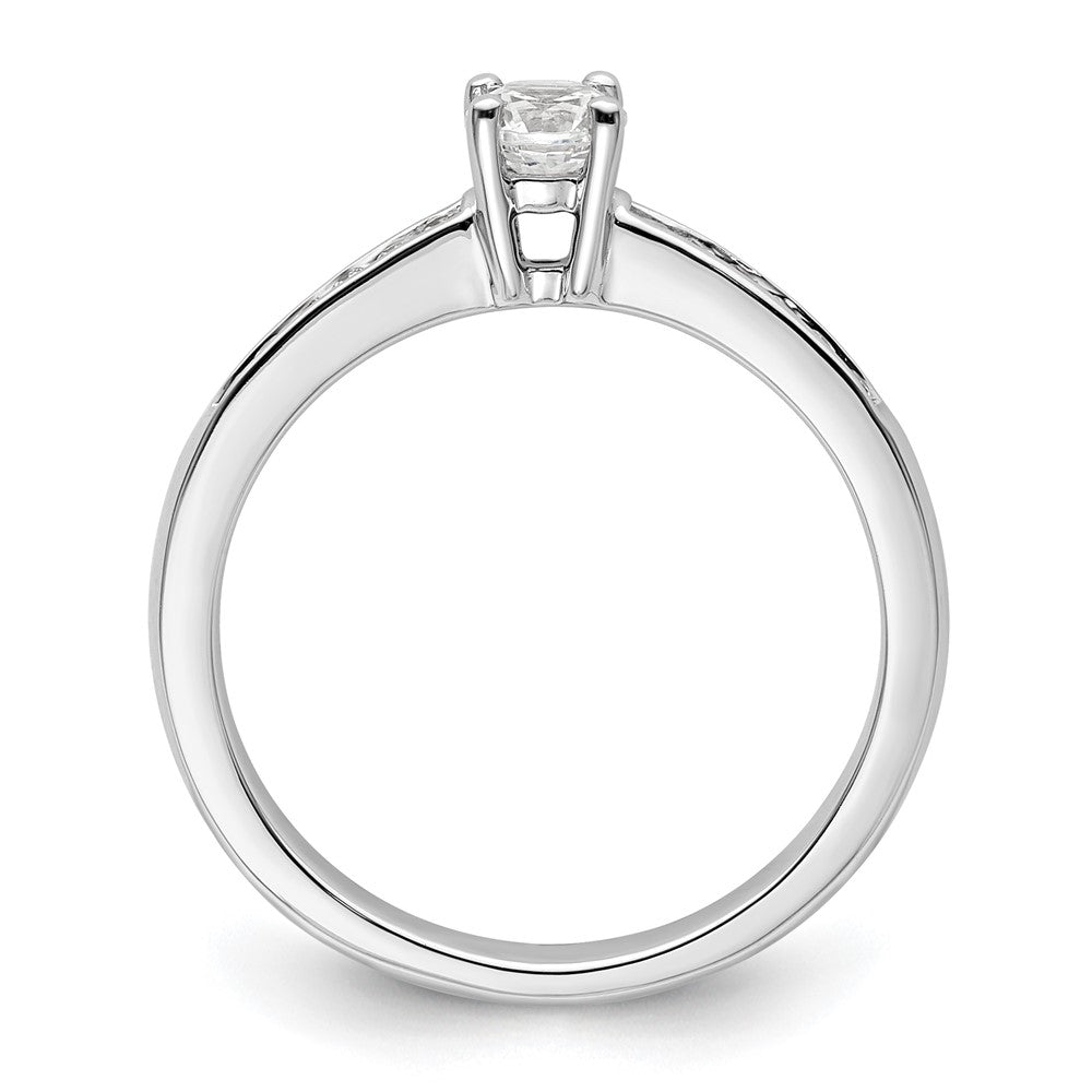 14K Weißgold Verlobungsring mit simuliertem Diamanten