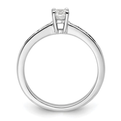 14K Weißgold Verlobungsring mit simuliertem Diamanten
