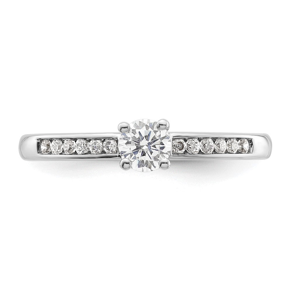 14K Weißgold Verlobungsring mit simuliertem Diamanten