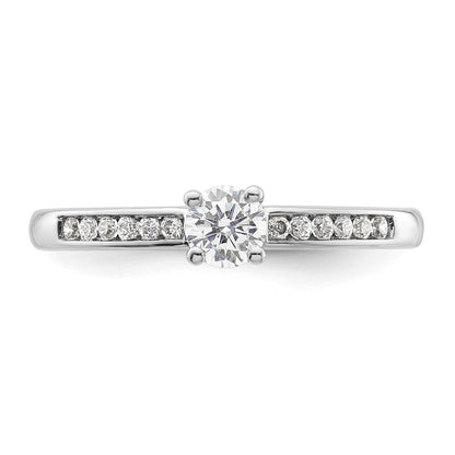 14K Weißgold Verlobungsring mit simuliertem Diamanten