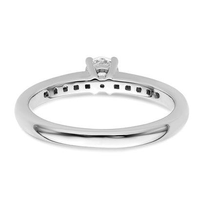 14K Weißgold Verlobungsring mit simuliertem Diamanten