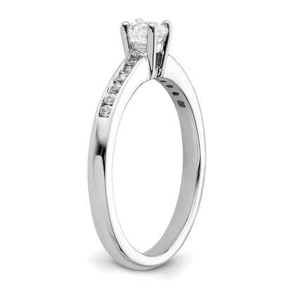 14K Weißgold Verlobungsring mit simuliertem Diamanten