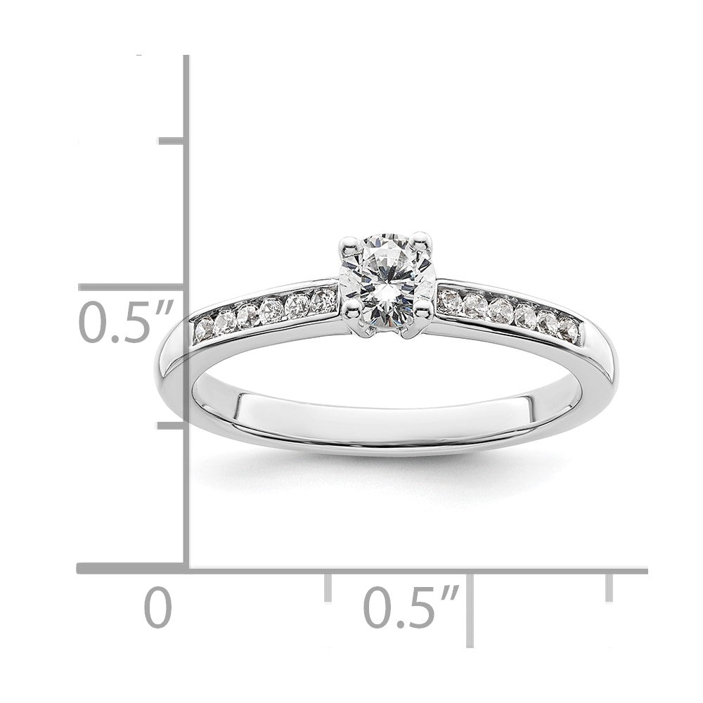 14K Weißgold Verlobungsring mit simuliertem Diamanten