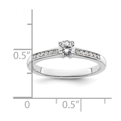 14K Weißgold Verlobungsring mit simuliertem Diamanten