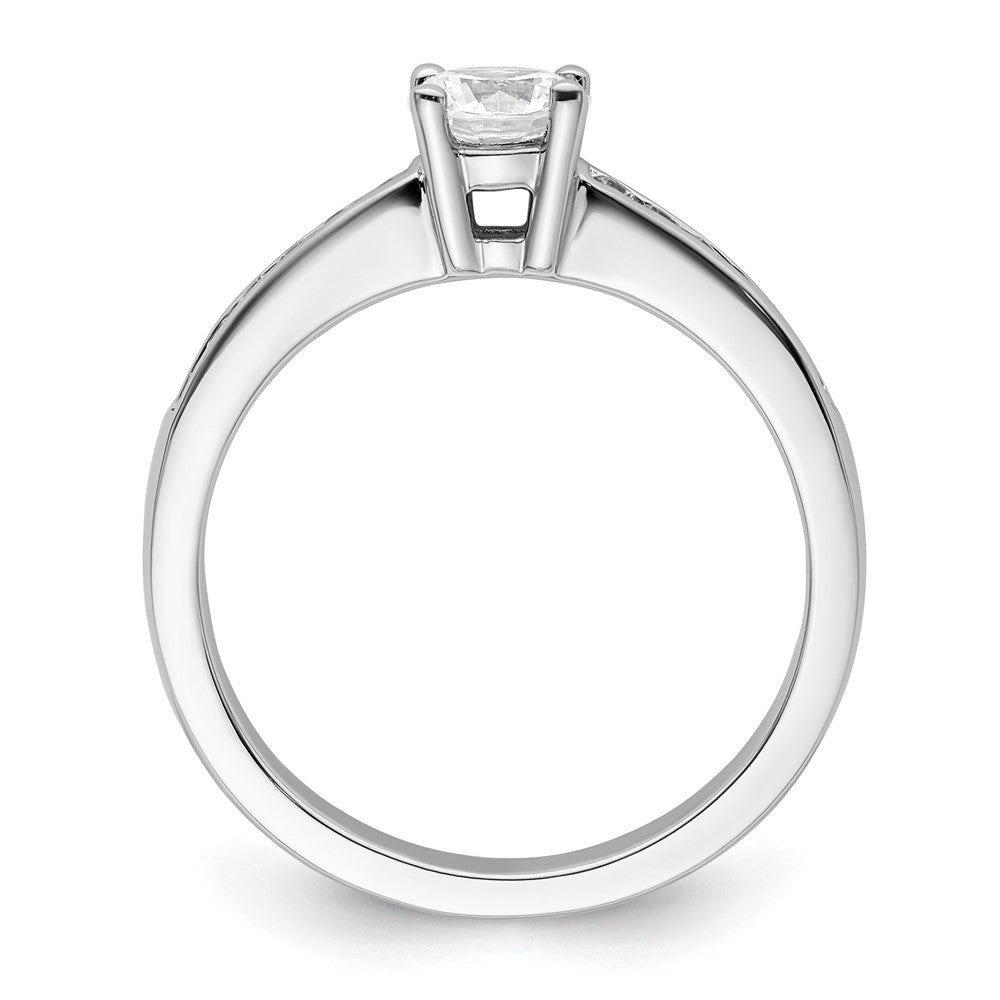 14K Weißgold Verlobungsring mit simuliertem Diamanten