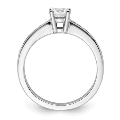 14K Weißgold Verlobungsring mit simuliertem Diamanten