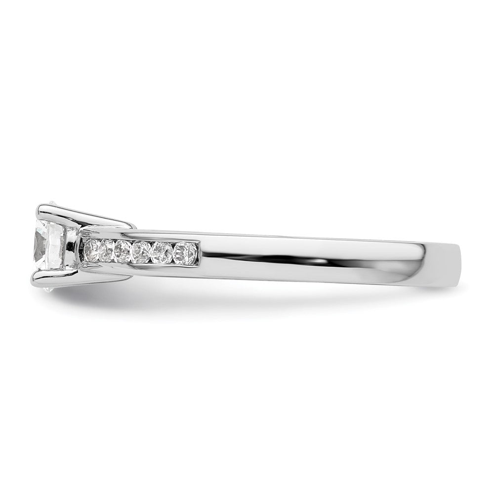 14K Weißgold Verlobungsring mit simuliertem Diamanten