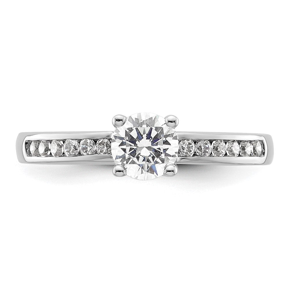 14K Weißgold Verlobungsring mit simuliertem Diamanten