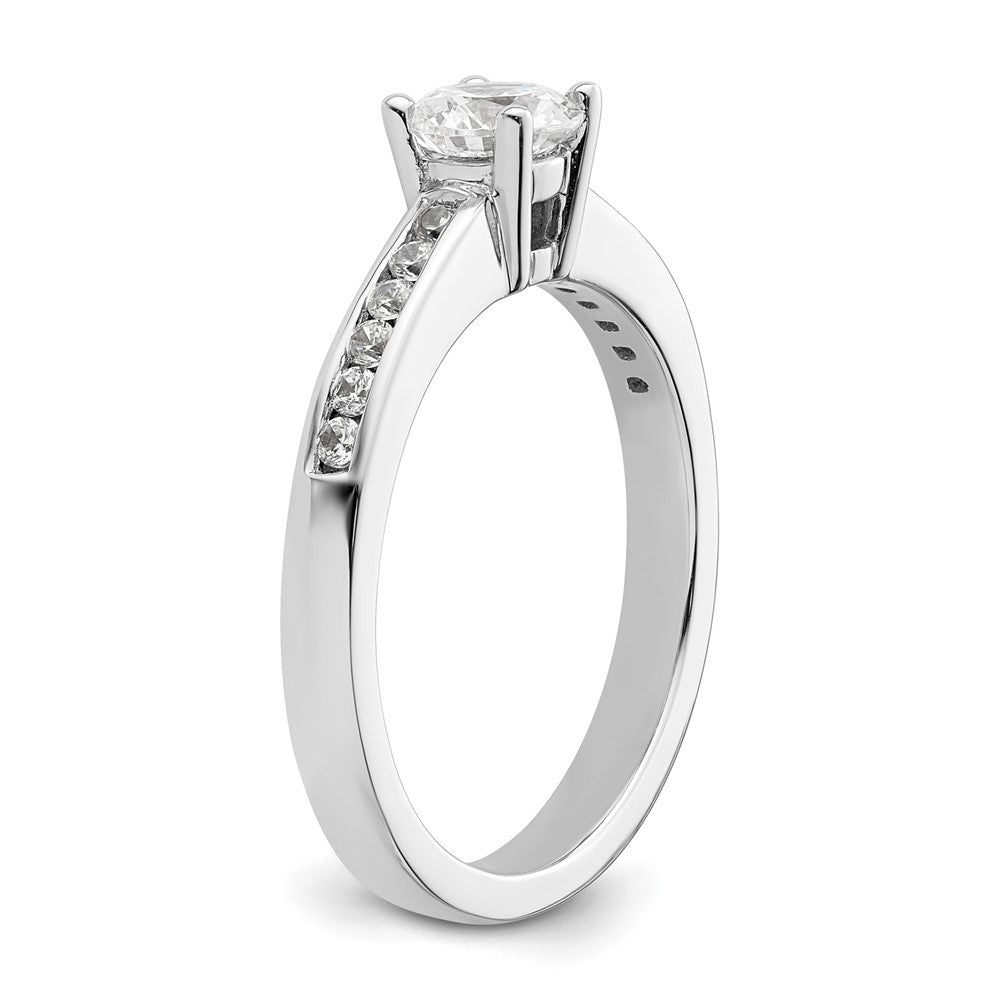 14K Weißgold Verlobungsring mit simuliertem Diamanten
