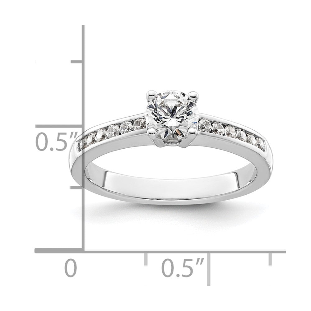 14K Weißgold Verlobungsring mit simuliertem Diamanten
