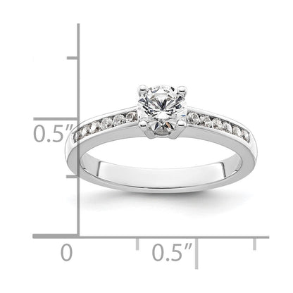 14K Weißgold Verlobungsring mit simuliertem Diamanten