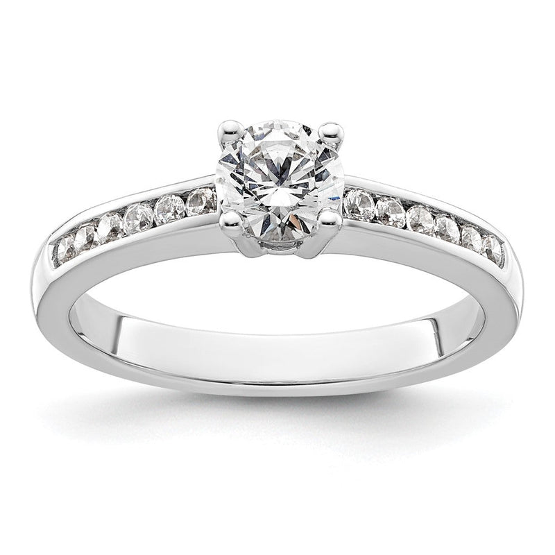 14K Weißgold Verlobungsring mit simuliertem Diamanten