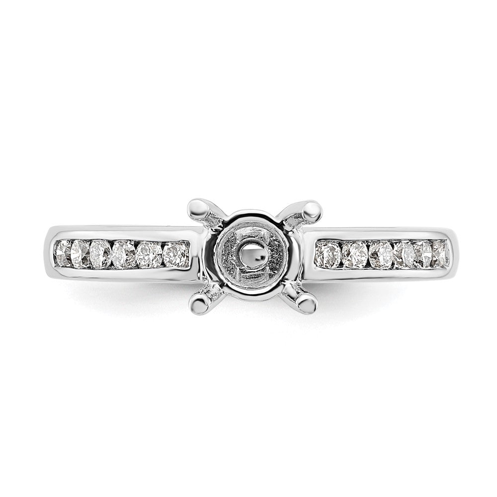 14K Weißgold Verlobungsring mit simulierten Diamanten