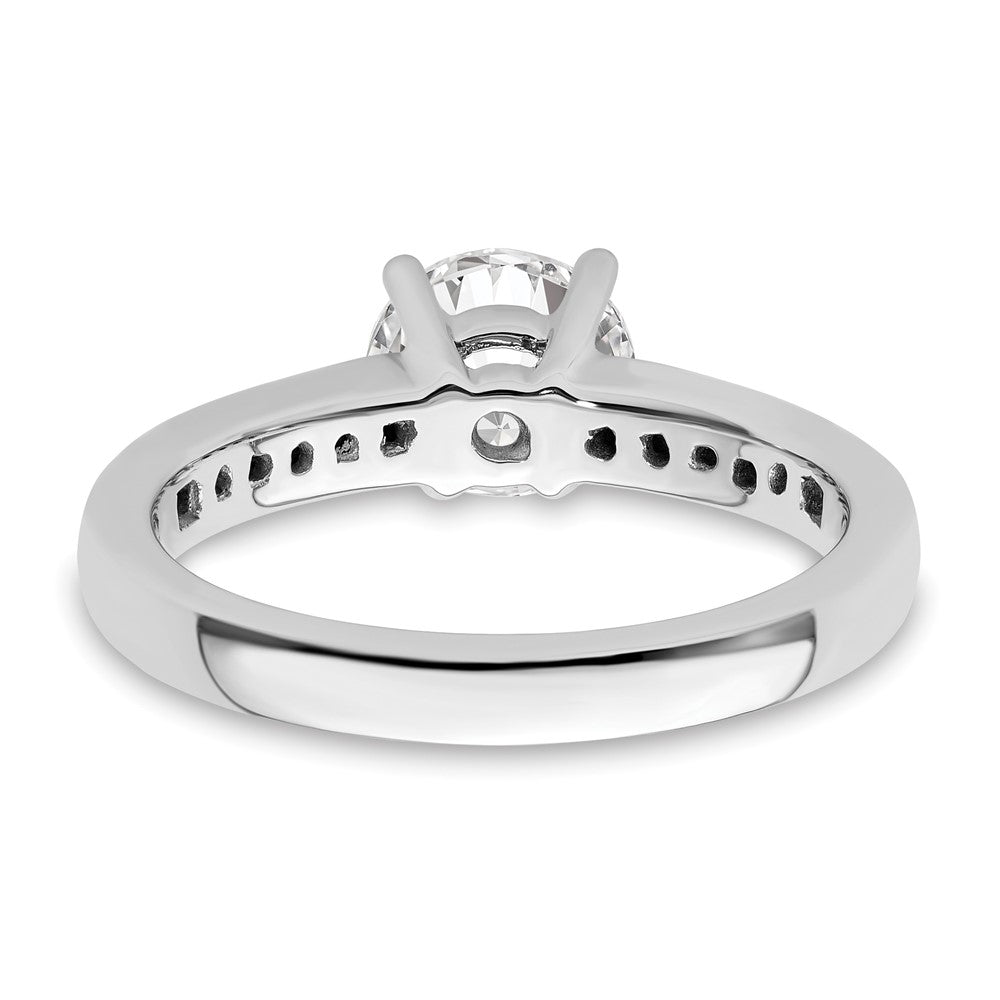 14K Weißgold Verlobungsring mit simulierten Diamanten