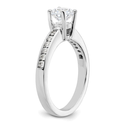 14K Weißgold Verlobungsring mit simulierten Diamanten